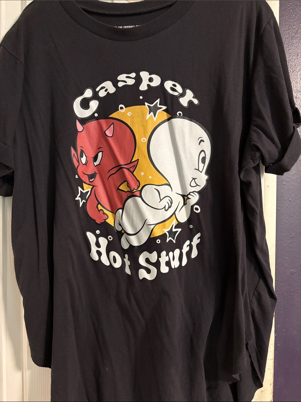 torrid Black 'Casper Hot Stuff' Graphic Tee with Red and White Characters